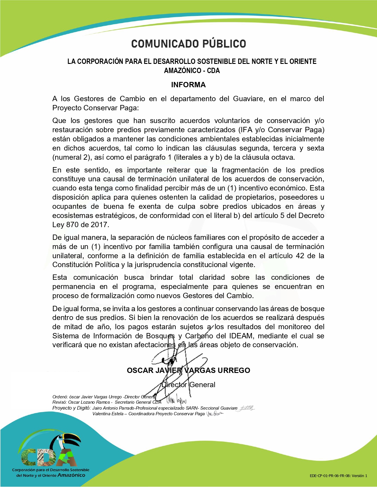 Gráfica alusiva a la noticia COMUNICADO PÚBLICO DEL 31 DE MARZO DEL 2026 