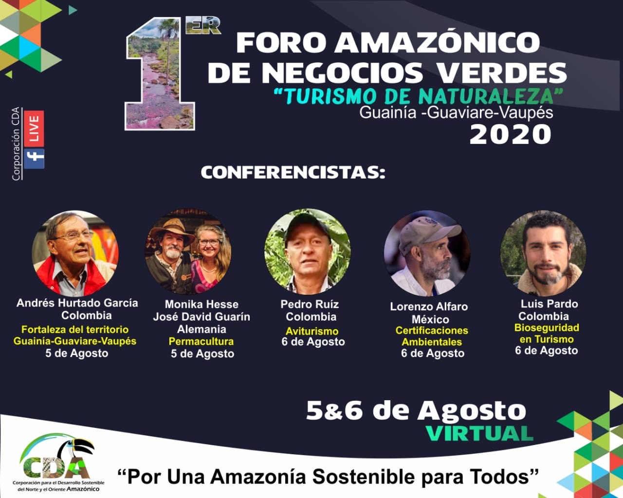 Gráfica alusiva a la noticia 1er Foro Amazónico de Negocios Verdes “Turismo de Naturaleza” Guainía – Guaviare – Vaupés