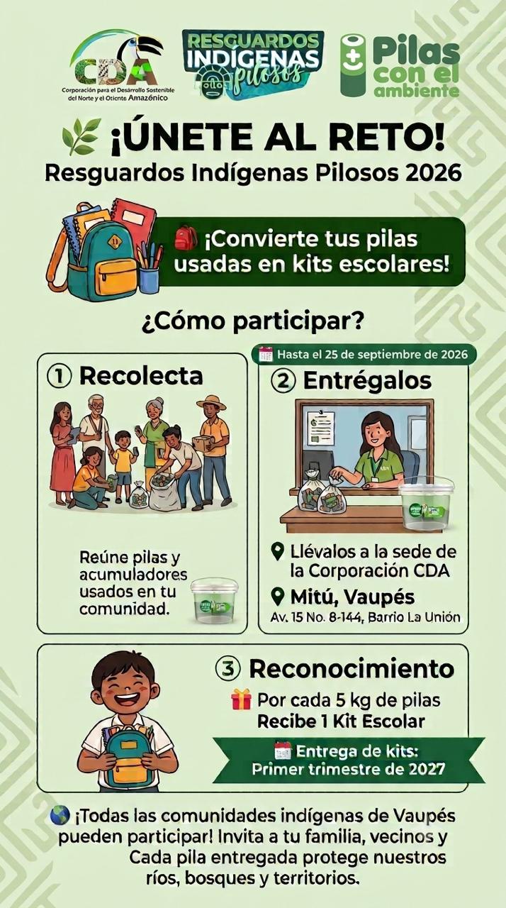 Gráfica alusiva a ¡Únete al Reto! Resguardos Indígenas Pilosos 2026